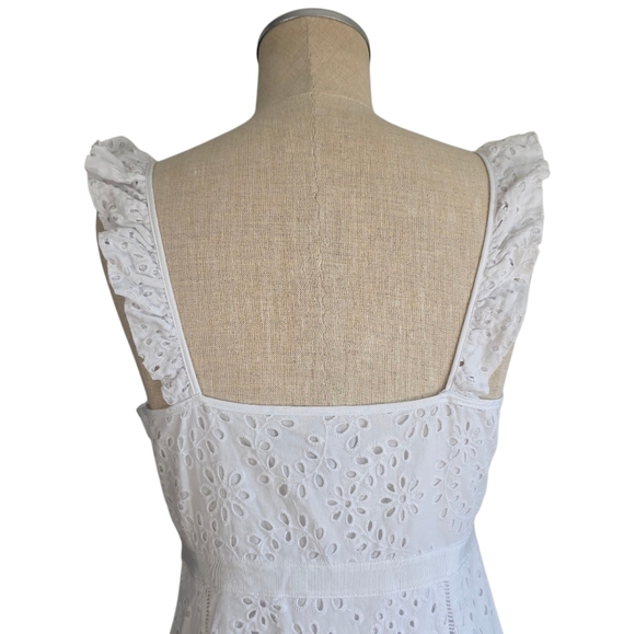 Banana Republic Women's Eyelet Ruffle Cotton Dress Sz 6P - Picture 5 of 12